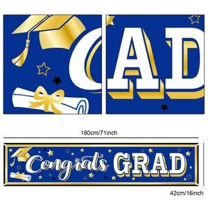 Blue‎ Graduation Banner 2025 Congrats Grad Banner Graduation Party High school